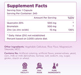 Advanced Zinc Quercetin with Bromelain Formula - Triple Immune Support Quercetin Complex for Daily and Seasonal Immune System Wellness Support - Made in a cGMP American Facility (480 Servings)